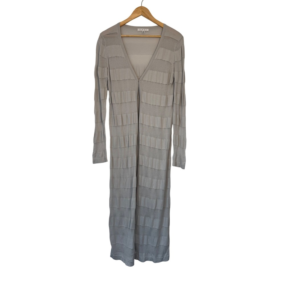 Minimalist Cabi 709 Longline 100%Cotton Duster Cardigan Women M Grey